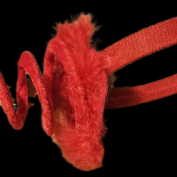 10 Funny Christmas Tree Hair Bands.  Hair Bands red with colored beads. - Picture 7 of 10